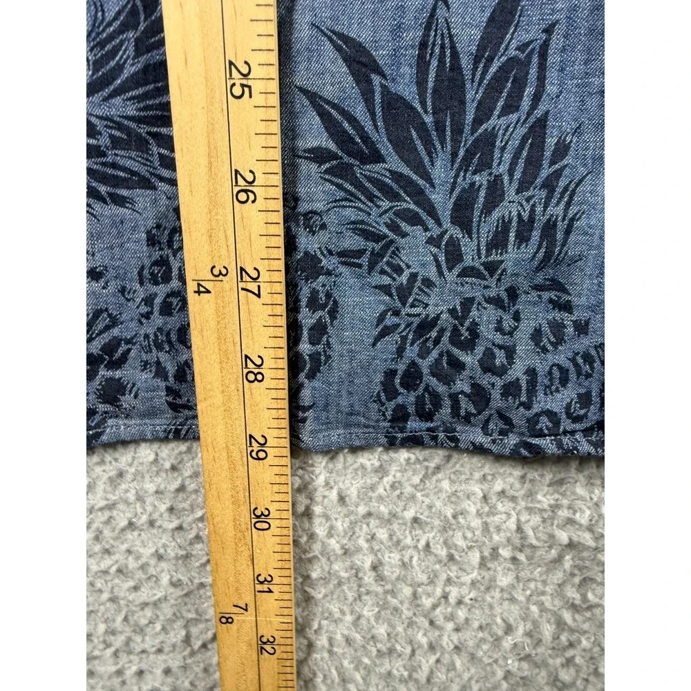 NEW Banana Republic Pineapple Print short sleeve button slim fit shirt Mens L